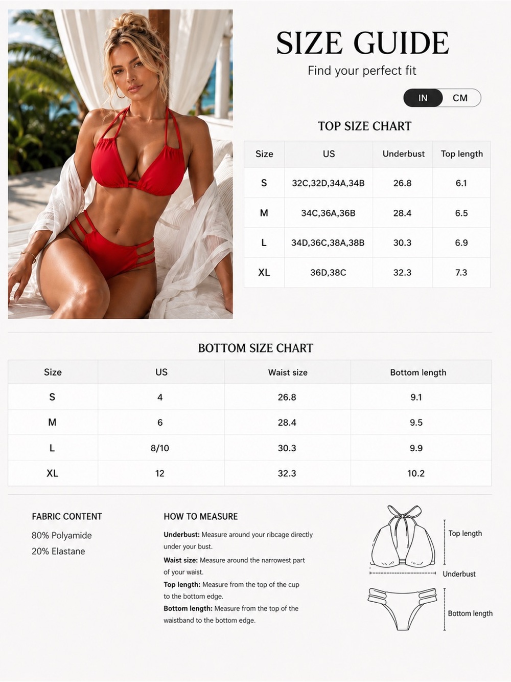 Red Halter Cut Out Bikini Set - Picture 11 of 11